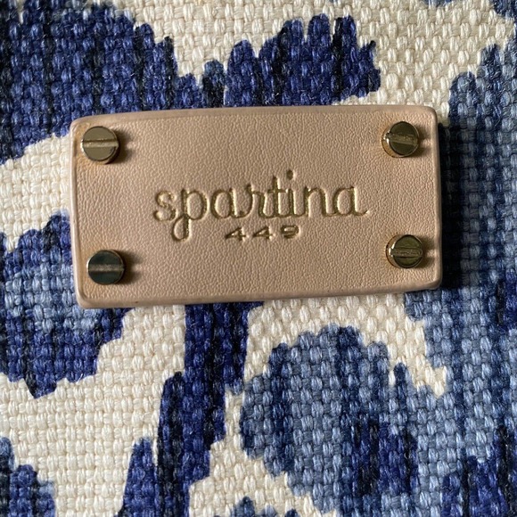 📦 SOLD 📦 Spartina 449 Shoulder Bag / Wallet Set Linen Leather Retired Design - Picture 2 of 11